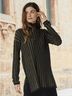 Peruvian Connection 100% Pima Cotton Stripes Black Green Pullover Sweater Size M - photo 4