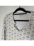 Roberta Roller Rabbit Print White Long Sleeve Henley Size S - photo 6