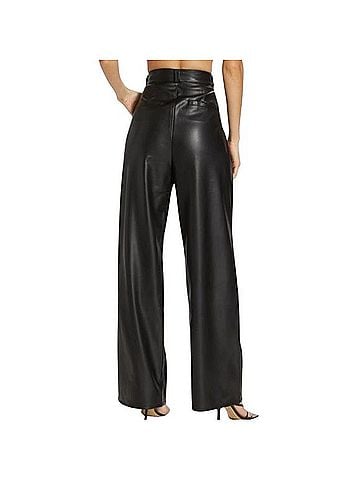Mother Tunnel Vision Pleated Prep Faux Leather Pants (view 2)