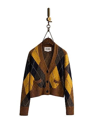 RE/DONE 90s oversized argyle cardigan Cardigan (view 1)