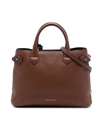 Burberry Medium Calfskin and House Check Banner Satchel (view 1)