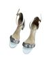 Betsey Johnson Silver White Heels Size 9 1/2 - photo 2