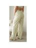 Yllw 100% Linen Floral Yellow Casual Pants Size M - photo 4