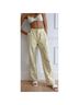 Yllw 100% Linen Floral Yellow Casual Pants Size M - photo 3