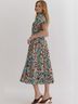 Entro 100% Poly Floral Ivory Multi Color Casual Dress Size S - photo 4