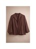 Eileen Fisher 90% Silk 100% Silk Red Brown Jacket Size L - photo 3