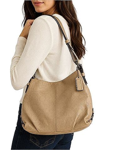 Coach Perforated Signature Leather Hobo Shoulder Bag Shoulder Bag (view 1)