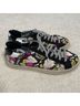 P448 100% Leather Snake Print Black Pink Sneakers Size 9 1/2 - photo 6