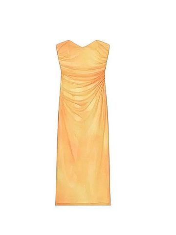 Zara Strapless Tube Midi Dress Cocktail Dress (view 1)
