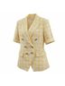 Veronica Beard 100% Tweed Solid Yellow White Blazer Size 10 - photo 3