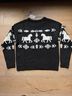 Sundance Graphic Black White Pullover Sweater Size M - photo 7