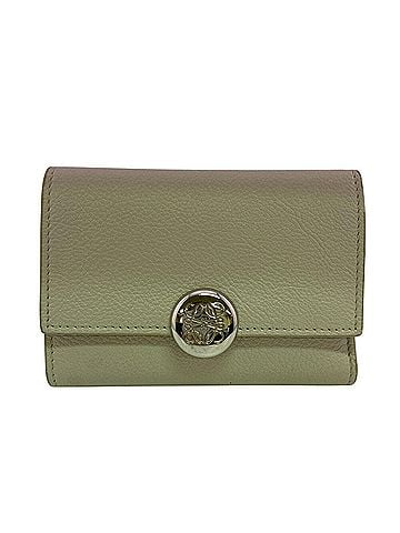 Loewe LOEWE Pebble Vertical Wallet Small Anagram Logo Tri-fold Beige (view 1)