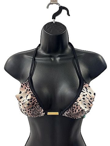 ViX by Paula Hermanny Paula Hermanny Cheetah Animal Print Ruffle Triangle Bikini Top Swimsuit Top (view 1)
