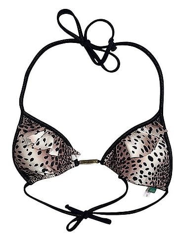 ViX by Paula Hermanny Paula Hermanny Cheetah Animal Print Ruffle Triangle Bikini Top Swimsuit Top (view 2)