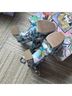 Jeffrey Campbell 100% Leather Print Pink Blue Heels Size 8 1/2 - photo 2