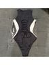 TA3 Color Block Black White One Piece Swimsuit Size M - photo 7