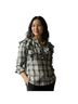 Veronica Beard Plaid White Black Long Sleeve T-Shirt Size 6 - photo 1