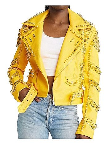 Azalea Wang moto Leather Jacket (view 1)