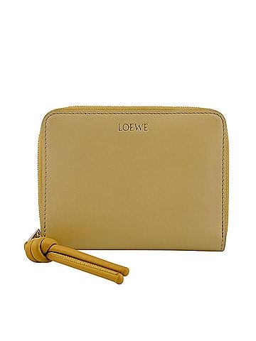 Loewe LOEWE Knot Compact Zip Wallet, Round Zipper Bi-fold Yellow (view 1)