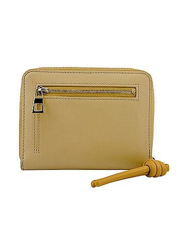 Loewe LOEWE Knot Compact Zip Wallet, Round Zipper Bi-fold Yellow (view 2)