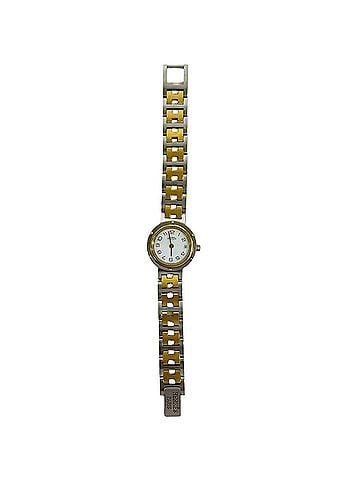 Hermès HERMES Vintage Clipper Logo Engraved Stainless Steel GP Wristwatch Silver Gold 40594 (view 1)