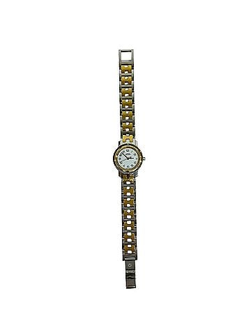 Hermès HERMES Vintage Clipper Stainless Steel GP Quartz Wristwatch, Silver/Gold, 32150 (view 1)