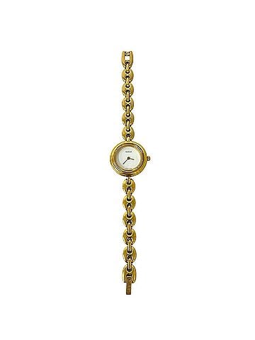 Gucci GUCCI Vintage Logo Engraved Chain GP Watch Wristwatch Gold White 36330 (view 1)