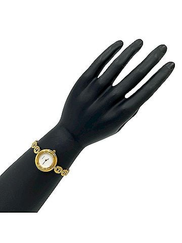 Gucci GUCCI Vintage Logo Engraved Chain GP Watch Wristwatch Gold White 36330 (view 2)