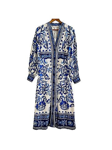 Caroline Constas blue and white Euro Summer maxi dress  Cocktail Dress (view 2)