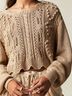 LoveShackFancy Solid Tan Multi Color Pullover Sweater Size L - photo 4
