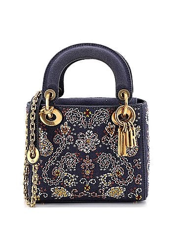 Christian Dior Lady Dior Chain Bag Beaded Denim Mini (view 1)