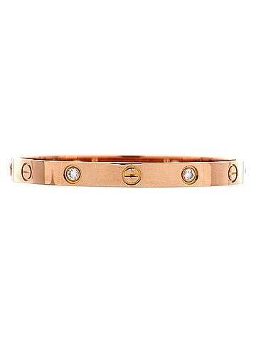 Cartier Love 4 Diamond Bracelet 18K Rose Gold with Diamonds (view 1)