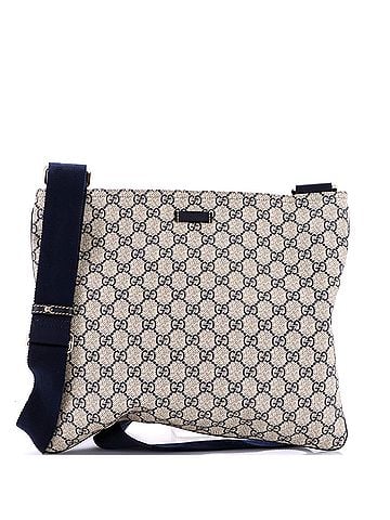 Gucci Zip Top Messenger Bag GG Coated Canvas Large (view 1)