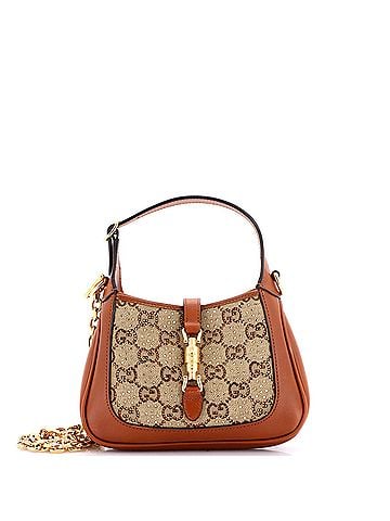 Gucci Jackie 1961 Chain Hobo Crystal Embellished GG Canvas Mini (view 1)