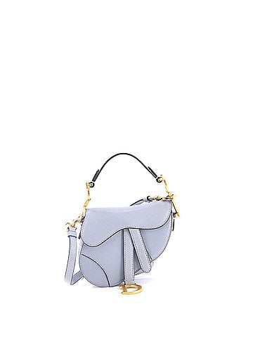 Christian Dior Saddle Handbag with Strap Leather Micro (view 1)