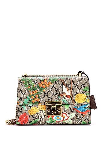 Gucci Padlock Shoulder Bag Tian Print GG Coated Canvas Medium (view 1)