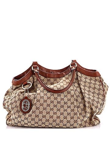 Gucci Sukey Tote GG Canvas with Leather Large (view 1)