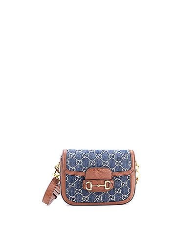 Gucci Horsebit 1955 Shoulder Bag GG Denim Mini (view 1)