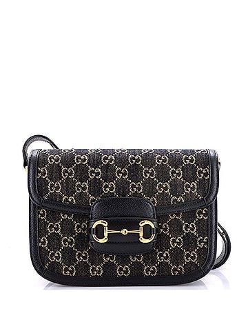 Gucci Horsebit 1955 Shoulder Bag GG Denim Small (view 1)
