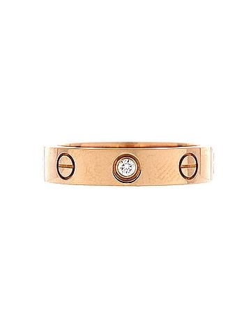 Cartier Love Wedding Band 1 Diamond Ring 18K Rose Gold with Diamond (view 1)