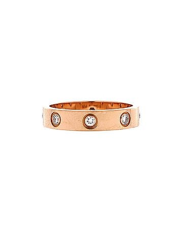 Cartier Love Wedding Band 8 Diamonds Ring 18K Rose Gold with Diamonds (view 1)