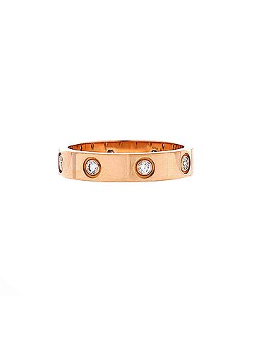 Cartier Love Wedding Band 8 Diamonds Ring 18K Rose Gold with Diamonds (view 2)