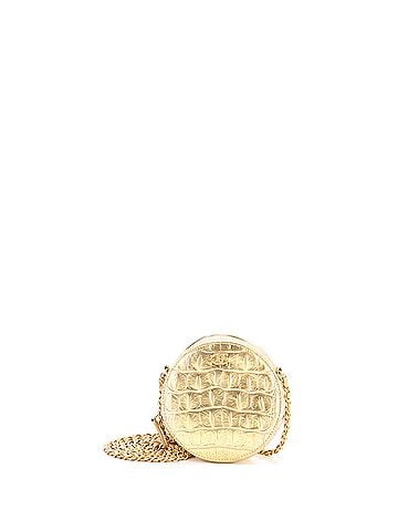 Chanel Round Clutch with Chain Crocodile Embossed Metallic Calfskin (view 1)