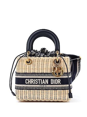 Christian Dior Lady Dior Bag Wicker and Oblique Canvas Medium (view 1)