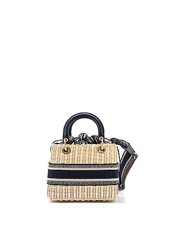 Christian Dior Lady Dior Bag Wicker and Oblique Canvas Medium (view 2)