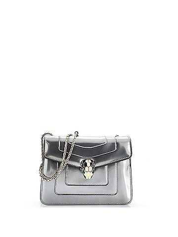 Bvlgari Serpenti Forever Square Shoulder Bag Metallic Leather Small (view 1)