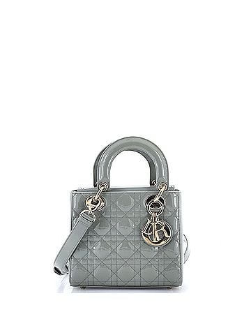 Christian Dior Lady Dior Bag Cannage Quilt Patent Small (view 1)