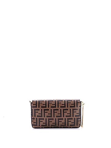 Fendi F is Fendi Envelope Clutch on Chain Zucca Embossed Leather (view 2)