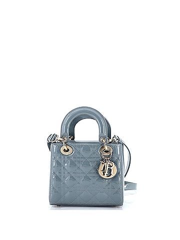 Christian Dior Lady Dior Bag Cannage Quilt Patent Small (view 1)