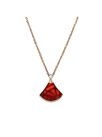 Bvlgari Divas' Dream Pendant Necklace 18K Rose Gold with Carnelian and Diamond Small (view 1)
